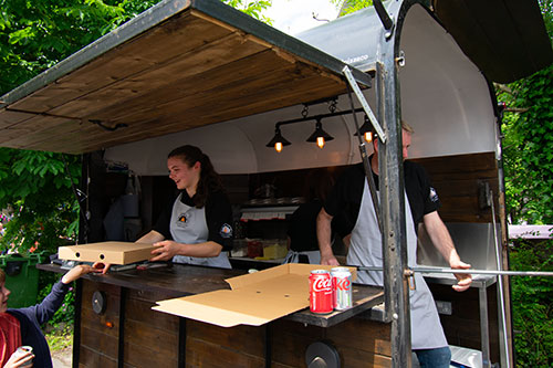 Wood Fired Pizza being served